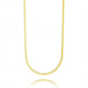 Choker fita 2mm Banho Ouro