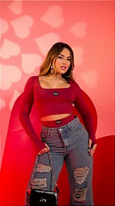 CONJUNTO HOT PANT MANGA LONGA