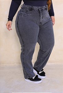 CALÇA JEANS MOM LINHA PLUS SIZE GRAFITTE