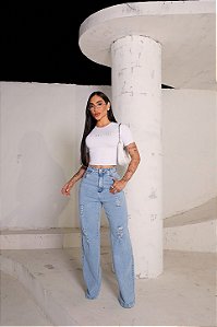 CALÇA JEANS WID LEGG DESTROYD