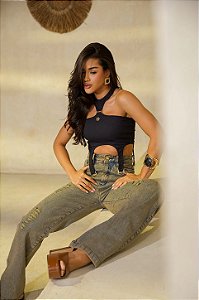 CALÇA JEANS WID LEGG DESTROYD