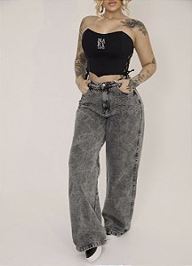CALÇA JEANS WID LEGG DESTROYD COM STRASS DE BRILHO