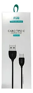 Cabo de Dados USB x USB Tipo-C 2.1A 1M - (FAM)