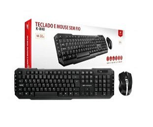 403040380100 KIT Teclado e Mouse S/fio K-w40bk Preto C3tech