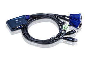 CS62U Comutador KVM de 2 portas por cabo USB VGA/Áudio (1,8m)