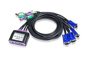 CS64A Comutador KVM de 4 portas por cabo PS/2 VGA/Áudio (1,8m)