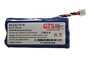 HLS4278-M - Bateria GTS Para o Scanner Symbol LS 4278 Nimh 3.6VDC, 730mAh