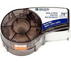 M21-750-595-WT - Etiqueta de Vinil Preto no Branco Brady BMP21