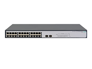 Switch 1420 Não Gerenciável 24G 2SFP com 24 Portas 10/100/1000Mbps RJ45 + 2x portas 1G SFP - HPE / JH017A