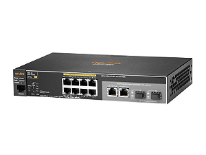 Switch 2530 Gerenciável 8G PoE+ com 8x PoE 10/100/1000Mbps + 2x Gigabit Combo (RJ45 ou SFP) (Potencia PoE: 67W) - Aruba / J9774A