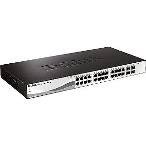 Switch Gerenciável Gigabit c/ 24x 10/100/1000Mbps RJ45 + 4x Gigabit Combo (RJ45 ou Fibra) D-Link / DGS-1210-28