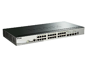 Switch Gerenciável Gigabit com 24x PoE 10/100/1000BMbps RJ45, 2x portas 1G SFP e 2x portas 10G SFP+ (Potencia PoE: 193W) - D-Link / DGS-1510-28P