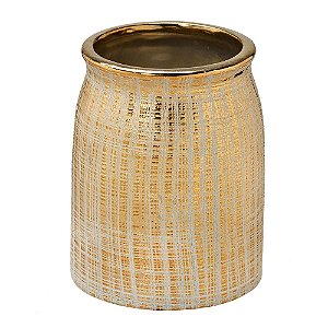 Vaso Decorativo Cerâmica Cor Bronze 14 cm