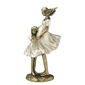 Escultura Decorativa Mulher Gravida Menina Mâe Gestante Mesa