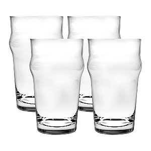 Jogo 4 Copos Para Cerveja Nonic em Cristal Ecologico 400ml
