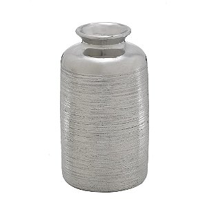 Vaso Decorativo Prateado Rustico Sala Mesa Casa Aparador
