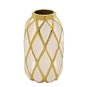 Vaso Decoração Dourado Luxo Aparador Sala Mesa Casa