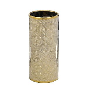 Vaso Decorativo Dourado Longo Casa Enfeite Sala Moderno