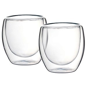 Conjunto 2 Copo Café Parede Dupla Borossilicato 90 ml