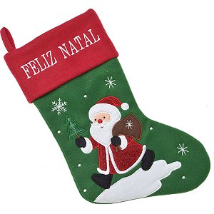 Enfeite Natal Bota Natalina Verde Grande Decoração Luxo