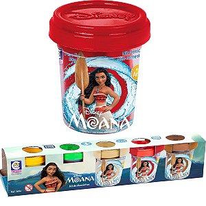5 Massinhas Modelar Atóxicas Moana Colorida Criança Brincar