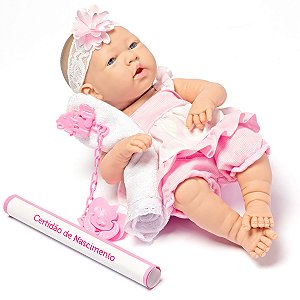 Boneca Baby Ninos Bebê Tipo Reborn + Certidão Nascimento