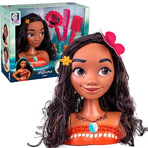 Boneca Moana Busto Com Acessórios Penteado Disney Original