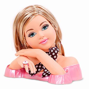 Boneca Charmosa Busto Com Acessórios Penteado Fala Frases