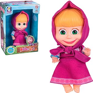 Boneca Masha E O Urso Media Original Vinil Macio Articulada