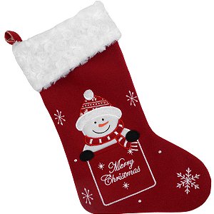 Enfeite Natal Bota Natalina Vermellho Grande Boneco De Neve