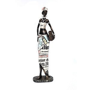 Escultura Mulher Africana Decorativa Grande Decoração Luxo