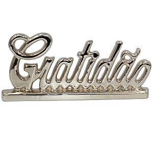 Enfeite Decorativo Ceramica Gratidão  Decoração Casa Luxo