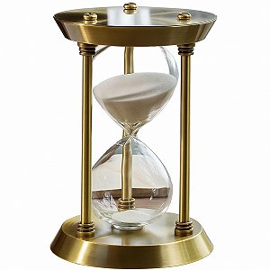 Ampulheta Dourada Grande Metal Vidro Decoração Luxo Retro