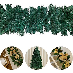 Festão Aramado 2,70 m Decoração De Natal 200 Galhos Grosso