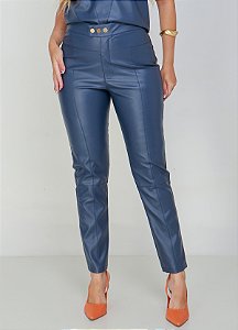 Calça 3 Botões em Couro Sintético Premium