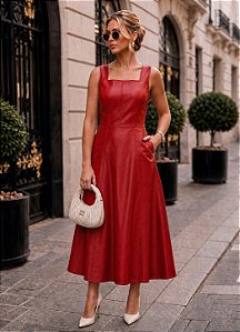 Vestido Rana em Couro Sintético Premium