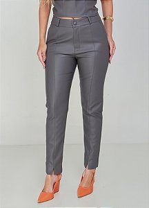 ​​​​​​​Calça Alfaiataria Milano Slim em Couro Sintético Premium