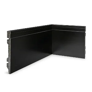 RODAPE POLIESTIRENO RUFFINO PRETO 15CM FRISADO 15MM - 2,40M