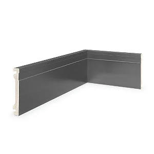 ALIZAR POLIESTIRENO RUFFINO CINZA 10CM FRISADO 15MM - 2,40M