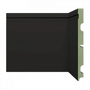 RODAPE MOLDUFAMA MDF RU 20CM PRETO FRISADO QD - 2,40M