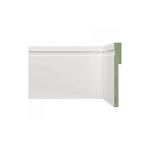 RODAPE MOLDUFAMA SOBREPOR MDF 12CM BRANCO FRISADO - 2,40M