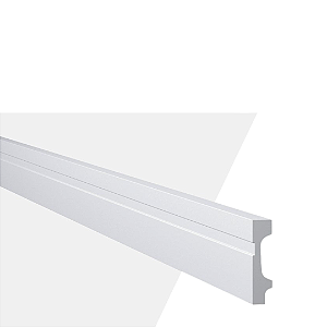 RODAPE POLIESTIRENO GART WALLSTYL FB7 BRANCO 7CM FRISADO 18MM - 2,44M
