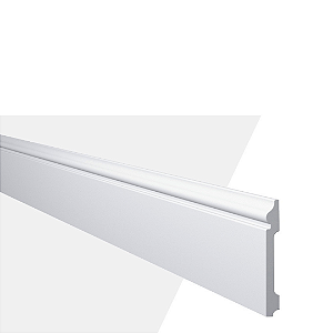 RODAPE POLIESTIRENO GART WALLSTYL FL2 BRANCO 12CM FRISADO 15MM - 2,44M