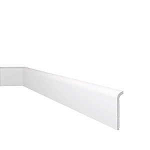 RODAPE POLIESTIRENO SOBREPOR GART WALLSTYL RS1 BRANCO 11CM LISO 18MM - 2,44M