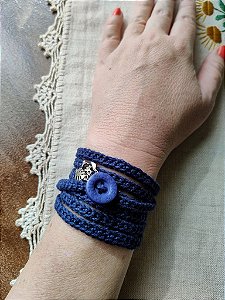 Pulseira em Crochê Azul