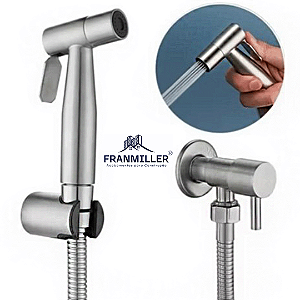 Ducha Higiênica Aço Inox 304 Acetinado/Escovado Metal Abertura 1/4 De Volta C 70 Gatilho Resistente