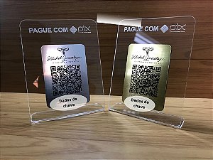 Placa Pix personalizada de Acrílico 10x14 cm