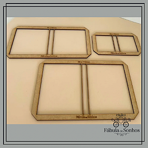 Kit de gabarito Post It com 3 peças em MDF