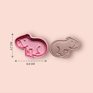 Cortador/carimbo de biscoito da Capivara 6 cm Modelo 001