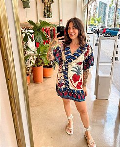 Vestido Curto Brilho Tropical Farm